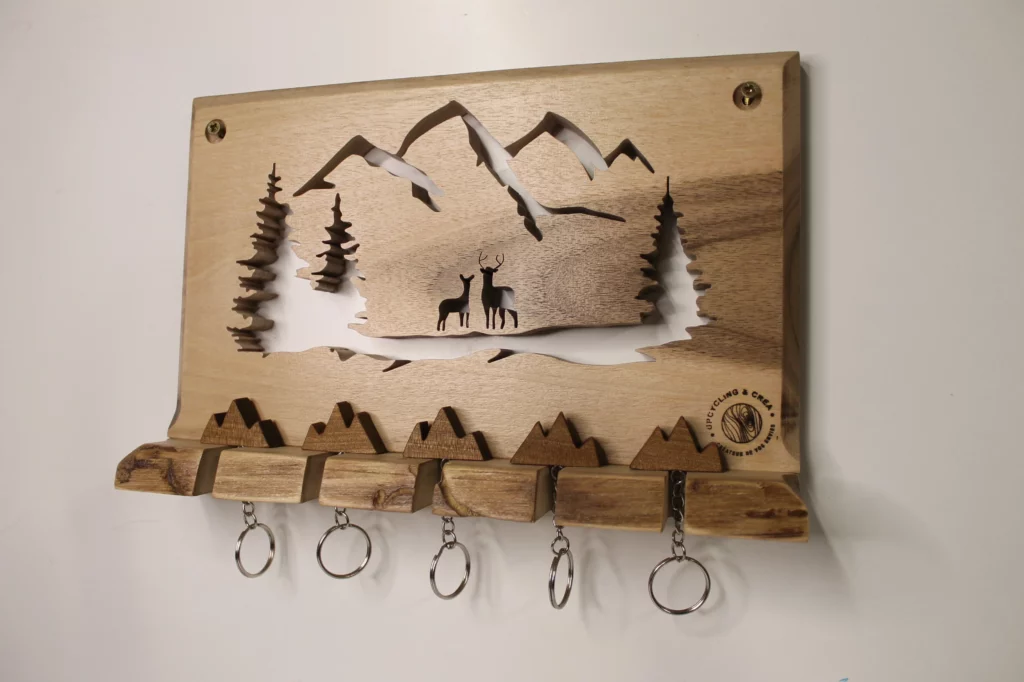 accroche clefs pour 5 porte clefs montagne