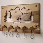 accroche clefs pour 5 porte clefs montagne