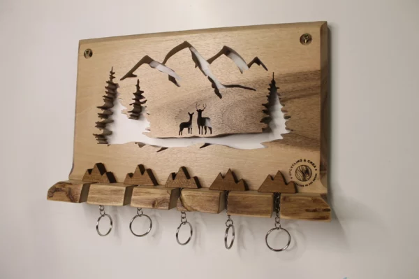 accroche clefs pour 5 porte clefs montagne