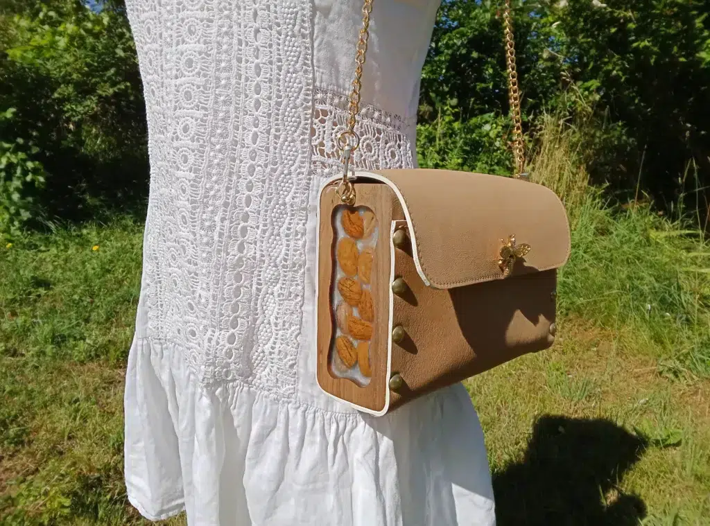 Sac pochette bois et cuir - divers coloris – Image 11